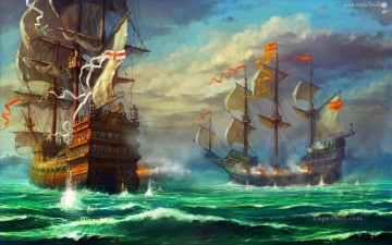 海戦 Painting - 海戦